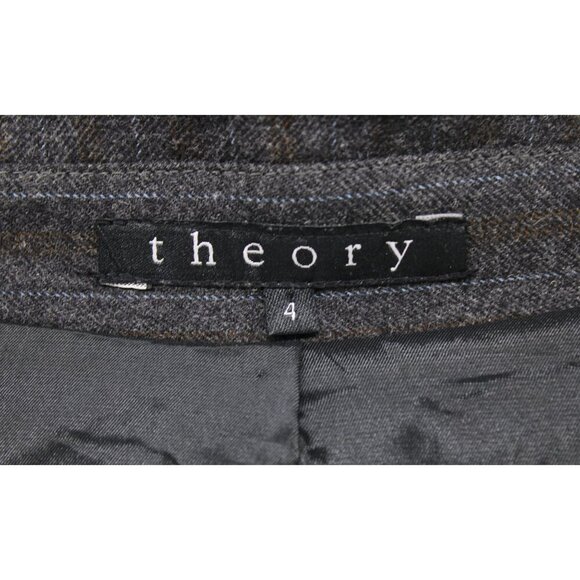 Theory Women's Classic Gray Wool Stripe Blazer Jacket Sz 4 - Picture 4 of 9